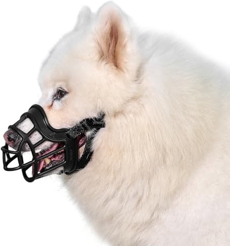 OneTigris Maulkorb, Weicher Maulkorb für Hunde Strapazierfähiges Gummi, Verstellbares Gurtband Geeignet für Maulkörbe von mittleren und großen Hunden Verhinderung von Bellen, Beißen und Kauen (L)