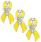 Épingle Avec Ruban Jaune Pour La Sensibilisation Et Le Soutien Prévention Du Suicide Personnes Disparues Cancer De L'Enfance Épingle Avec Broche En Cristal Ange Gardien Émail Plaqué Argent 3 Paires