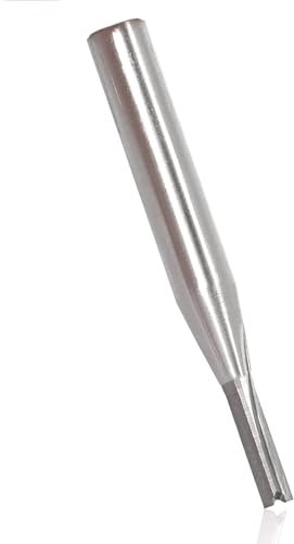 Akylin Straight Router Bit 1/4 Inch Shank, Two Flute TCT Router Cutter Bit, 1/8 Cut Dia, 7/16 Cut Length, Carbide Tipped Straight Router Bit for Woodworking Slotting