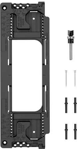 Adjustable Door Hinge Jig Door Hinge Mortiser Hinge Installation Kit ABS Material Sliding Mechanism for 2‑1/2 to 6 Inch Hinges and 1‑3/8 to 2‑1/2 Inch Door Thickness