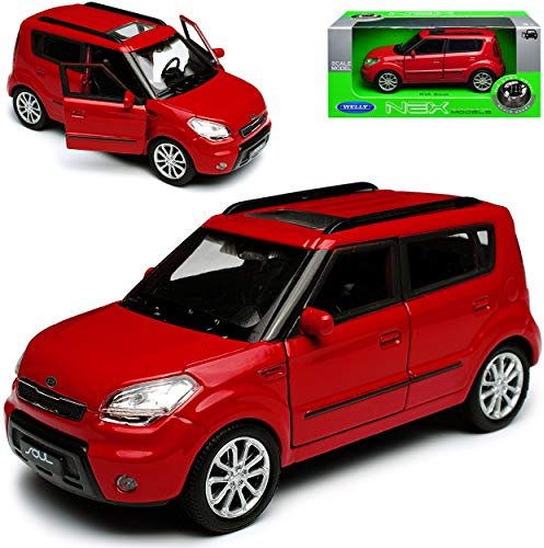 Welly Kia Soul Rot 1. Generation 2008-2014 ca 1/43 1/36-1/46 Modell Auto mit individiuellem Wunschkennzeichen