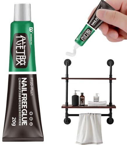 Alleskleber Extra Stark Wasserfest,Nail Free Glue Kleber,Nagelfreier Kleber,Nail-Free Glue Adhesive Sealant,Alleskleber Nail-Free Glue Adhesive Sealant for Resin Ceramic Metal Glass (60g)