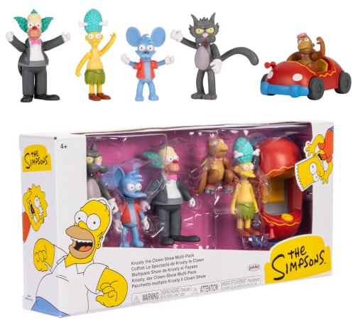 Die Simpsons 6 cm Figuren Multipack „Krusty, der Clown“, bewegliche Gliedmaßen, zum Sammeln, für Kinder ab 4 Jahren