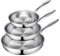 SLOTTET Juego de sartenes de acero inoxidable de tres capas de 8-10-11.5 pulgadas, sartén sin revestimientos, con mango que se mantiene fresco para cocinar, juego de ollas y sartenes, apto para