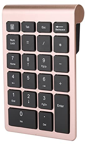 Number Pad For Laptop, Numeric Keypad For Laptop Numeric Keypads USB 2.4G Wireless RF304 22 Keys Mini Keyboard with Receiver (Rose Gold)