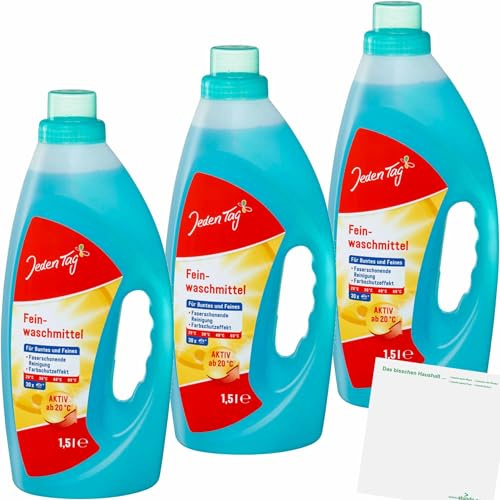 usy Bundle für Jeden Tag Waschmittel Flüssig Fein 1,5l 3er Pack (3x30WL Flasche) + usy Block