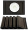 CHAOCHI Tischset Abwischbar,Platzset Abwaschbar 6er Set PVC Abgrifffeste Hitzebeständig rutschfest Platzdeckchen für Küche, Zuhause, Restaurant, Speisetisch, 45cmx30cm(Schwarz+Gold)