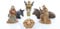 Krippe 6 Figuren Geeignet für Krippe 3,5 cm Maßstab 1:16 – Micro 3,5 – Unzerbrechliche Figur, Stil 18. Jahrhundert, Handbemalt, Bildhauer M. Landi, Made in Italy