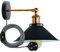 LEDSone Wandlampe 1 flammige E27 Vintage Wandleuchte im Industrial Design Retro Lampe aus Metall Schwarz Lampenschirm innen Loft-Wandlampen [Energieklasse A+]