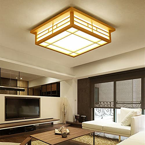 kangten LED Deckenleuchte, 220V Holz Kronleuchter Deckenlampe Beleuchtung Dekorativ Japanischer Stil Küche Kronleuchter für Wohnzimmer Schlafzimmer