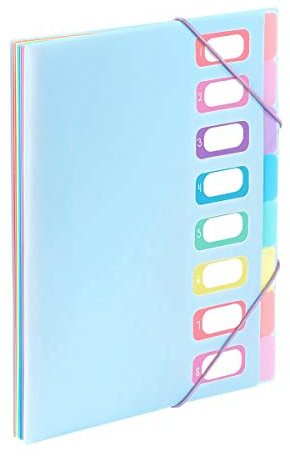 Viquel - A4 Dokumentenmappe mit 8 Fächern Rainbow Pastell