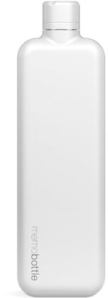 memobottle SLIM STAINLESS STEEL (WHITE) | 20 oz / 600 ml | Durable, Leak-Proof, Premium Water Bottle | BPA-free| Ideal for Modern Lifestyle, Gym Workouts & Travel