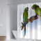 BCughia Duschvorhang Badewanne, Shower Curtain Anti Schimmel 2 Papageien Polyester Grün Weiß Duschvorhang 180x180cm(72 W x 72 H)