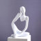 Denker Skulptur aus Kunstharz, Abstrakte Kunstfiguren, Bücherregal DEK, Leute Deko Figuren,Ornamente für Wohnzimmer, Bücherregal, Esstisch und Büro (Weiß)