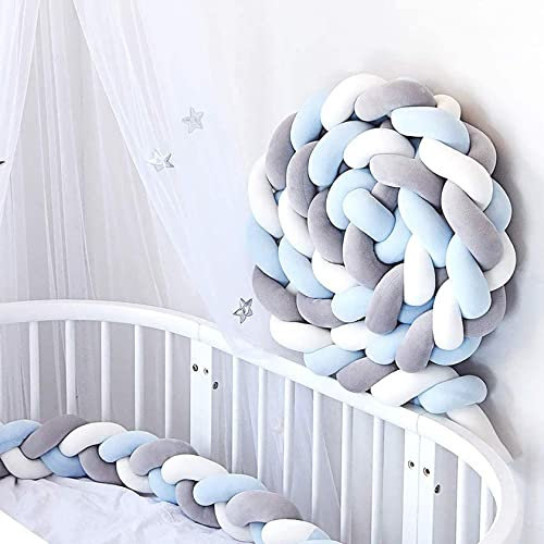 PTKG Bettschlange Umrandungen Geflochten Bettkantenschutz Baby Nestchen Bettrolle Stillkissen, Geflochten Bettschlange Nestchen Babybett Knotenkissen, Deko Kissen Für Schlafzimmer Wohnzimmer,A03,3.5m