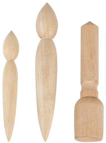 BENECREAT 3 Pieza Fabricante de Boquillas de Cerámica de Doble Extremo de 3 Estilos Moldes de Cerámica Burlywood, Juego de Moldes de Cerámica para Guarnición Principiantes de Arcilla Hechos A Mano