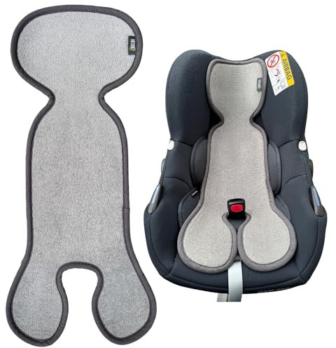 HECKBO Baby Sitzauflage Sommer Antischwitz für Kinderwagen - Gruppe 0 - Babyschale für Baby Kinder Matte - Mädchen Jungen - grau