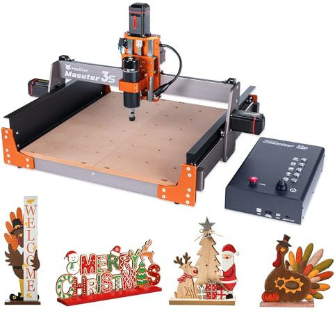 FoxAlien Fresadora CNC Masuter 3S con NEMA 23 Motor paso a paso de bucle cerrado, 400W Husillo 3 Ejes Fresadora de Grabado para Madera Acrílico Aluminio Talla de Corte