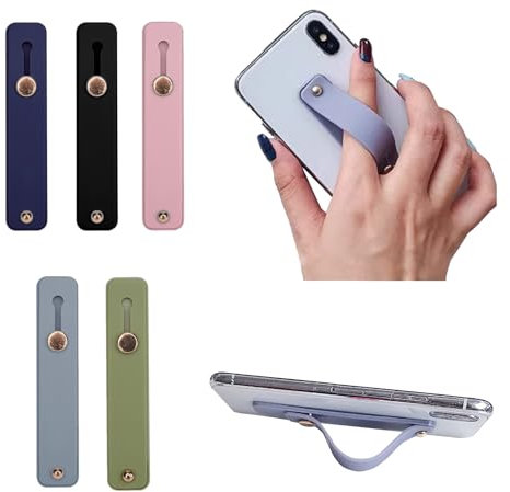 Supporto Dita Cellulare, 5 Pezzi Phone Grip, Portacellulare da Dito, Porta Telefono Telescopico per una Presa Sicura e Facile Adatto Alla Maggior Parte Degli Smartphone e Dei Tablet(5 Colori)
