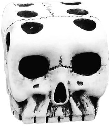 Totenkopfwürfel – Resin-Würfel, Gruselwürfel, Totenkopf-Spielfigur | 6-seitiger Skelettwürfel mit detailliertem Totenkopf-Motiv, gruselige Tischdeko für Bars Restaurants, Halloween-Nacht, Spieltisch
