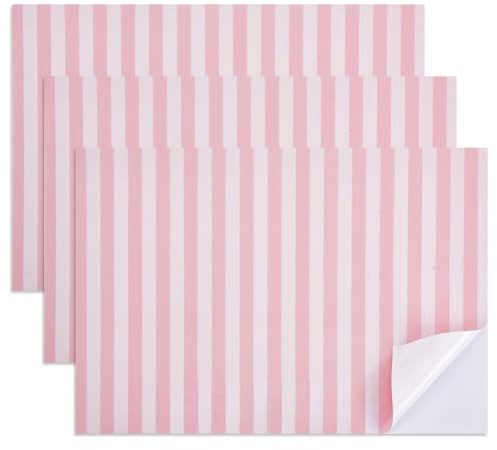 NBEADS 9 foglio di Adesivi di Carta A Righe Rosa Da 29x20cm, Carta Autoadesiva per Progetti Fai Da Te di Scrapbooking, Decorazioni Murali Ed Etichette per Ufficio