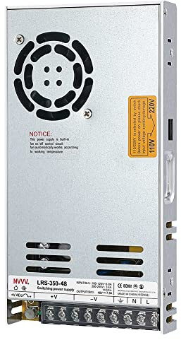 LRS-350-48 Fuente de alimentación conmutada 350W 48V 7,3A - Estructura cerrada 90-132VAC/180-264VAC Ventilación inteligente Múltiples funciones de protección