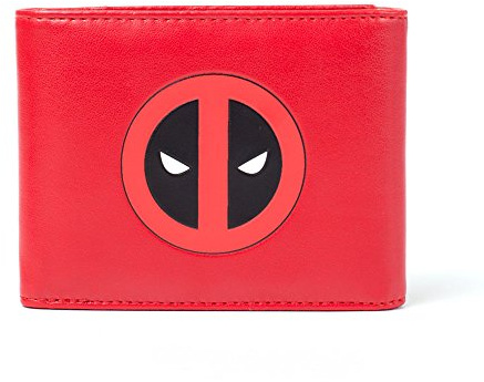 Bioworld Marvel Comics Deadpool Face Tri-fold Wallet, Red/Black (MW261704DEA) Münzbörse, 17 cm, Rot (Red)