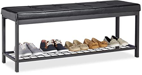 Relaxdays Schuhbank, Schwarz, One Size