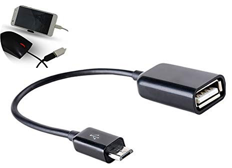 Cavo OTG 1PC On The Go adattatore Micro USB maschio a femmina USB per SmartPhone Tablets Computer (Nero)