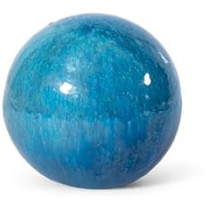 Teramico Dekokugel Gartenkugel glasiert -Blau, Grün, Anthrazit, Türkis, Aqua- sehr hochwertig frostfest und witterungsbeständig Steinzeug (4er Set 12cm, 16cm, 20cm und 28cm, Türkis)