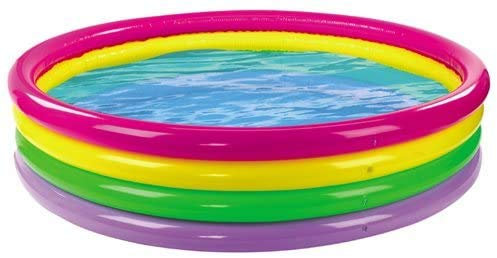 HomestreetUK Piscina redonda de 70 pulgadas, color arco iris, 4 anillas, grande, 178 cm, inflable, piscina familiar, remo, salpicaduras, enfriamiento