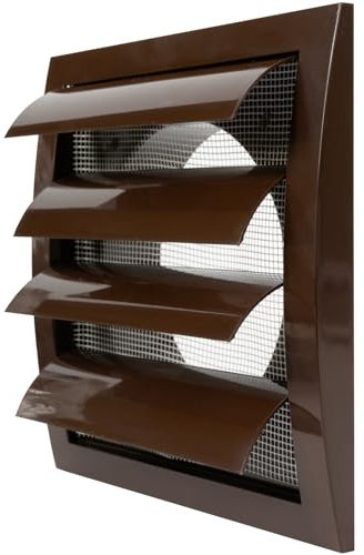125 mm Rejilla de ventilación de la campana de escape con protector de plagas integrado - Marrón - Cubierta de ventilación de aire - Cubierta de ventilación - Tapa de escape (12,5cm, marrón)