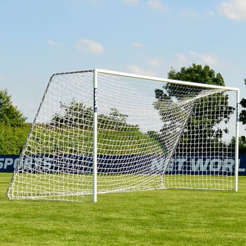 FORZA Alu60 Fußballtore – stabiles Aluminium Fußballtor – Gartentor - in 10 Größen erhältlich | Fussballtor Aluminium | Fußballtor für das Spielfeld | Fußballtor stabil (4,9m x 2,1m)
