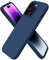 ORNARTO Compatible with iPhone 14 Pro Case 6.1, Slim Liquid Silicone 3 Layers Full Covered Soft Gel Rubber Case Cover 6.1 inch-Storm Blue