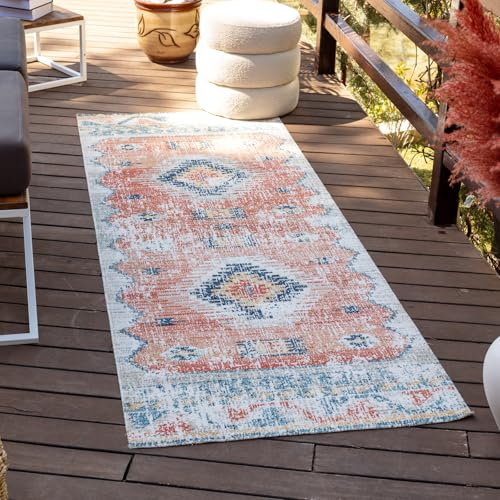 Livabliss Nawel Vintage Runner, Boho – 80x220 cm, Rust, Navy, Tan & Denim
