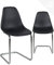 KAYELLES Lot de 2 chaises Salle à Manger Design rétro siège Plastique Souple Noir Pied Chrome MEO (Noir)