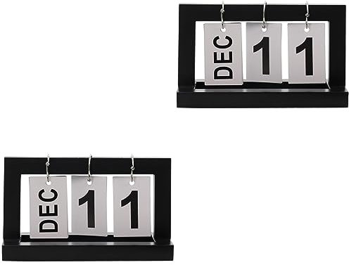 STOBOK 2st Ewige Kalenderblöcke Tischkalenderblöcke Kalenderblatt Umblättern Täglicher Tischkalender Ewiger Desktop-kalender Kreativer Kalender Stendig Kalender Jahrgang Büro Holz Hölzern