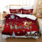 CXYXHW Weihnachten Bettwäsche Set,3 teilig Bettwäsche Set Garnitur Weihnachtsmann Muster,Bettbezug und Kissenbezug mit Reißverschluss (E, 135x200CM)