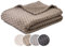 liebling Jacquard Wohndecke, Kuscheldecke, weiche 3D-Optik, 100% Polyester - Mikrofaser, 150 x 200 cm, Farbe: Stein