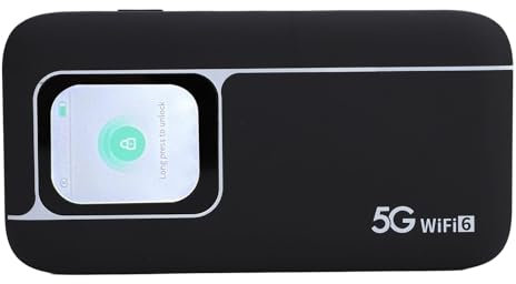 Hotspot Mobile 5G WiFi6 LTE, Router 5G con Slot per Scheda SIM, Modem con Copertura Internazionale, Dispositivi Internet Portatili per Viaggi, 16 Dispositivi, Schermo a Colori da