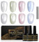 Shining She Gel Nail Polish Magnetic, 4 Colours Grey Green Purple Blue Jelly Glass Crytal Gel Nail Polish with Magnet Soak-Off UV/LED Shimmer magnetic Gel Polish for Nail Art Salon DIY Home, 8 ML