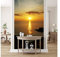 Glücksvilla - Fototapete, selbstklebend (120 x 250 cm (BxH) - div. Maße - Vlies-Tapete XXL Wand-Deko - Sehnsucht nach dem Meer 7 - Sonnenuntergang Meer Wellen Strand Küste Fotografie x