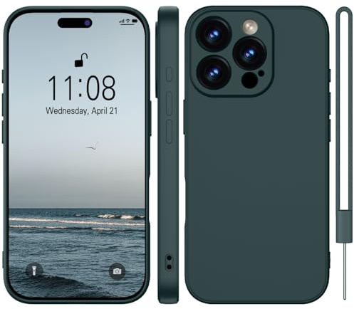 WXX für iPhone 16 Pro Hülle Silikon Case 6.3'' Matte Dunkel Grün | Handyhülle für iPhone 16 Pro Dünn Slim mit Microfiber,Kratzfeste Rundumschutz Case Hülle