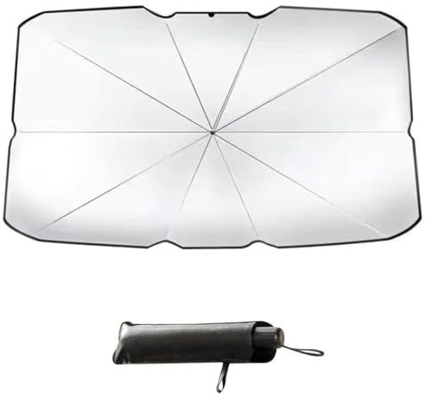 Parasol Coche Delantero, Delantero Plegable, para Sol para Coches 132cm*76cm, Plegable Parasol Paraguas Coche, con Protección UV, para MayoríA de Coches, SUV, Camiones