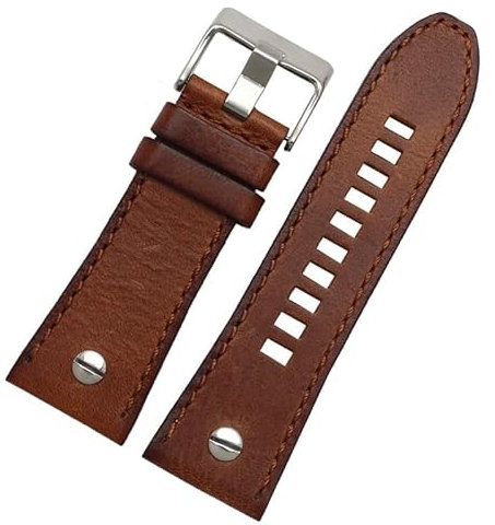 JQQJZLC Watchband 28mm echtes Lederarmband Diesel -Uhr -Gurt -Armbanduhr Band für DZ7193 DZ7214 DZ7311 DZ7312 DZ7313 Uhrengurt