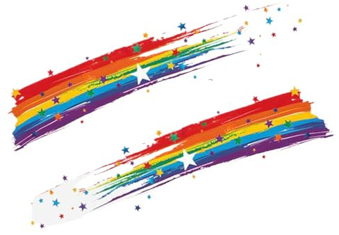 Adesivi arcobaleno impermeabili, 20 cm, design colorato e vivace, decorazione multifunzionale per auto, moto, porte, casa, famiglia, amici