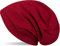styleBREAKER warme Feinstrick Beanie Mütze mit sehr weichem Fleece Innenfutter, Longbeanie unifarben, Unisex 04024092, Farbe:Bordeaux-Rot