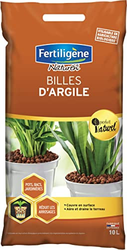 FERTILIGENE NATUREN FBIL6P - Billes d'Argile UAB 6 L - Aère et draine le terreau - Couvre en surface pour réduire les arrosages - Limiter les mauvaises herbes - Produit naturel et fabriqué en France