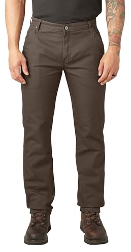 Dickies Men's Tough Max Duck Carpenter Pant, Stonewashed Mushroom, 44W x 32L