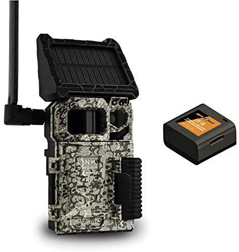 SPYPOINT – Caméra solaire cellulaire Link-Micro-S-LTE à 4 LED, flash Infrarouge, détection et portée du flash de 24 m, image 10 MP, vitesse de déclenchement 0,4 seconde